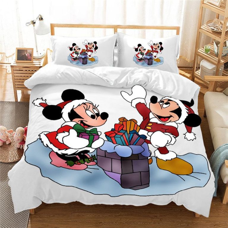 Frohe Weihnachten Disney Micky Maus und Minnie Maus 2 Bettwäsche