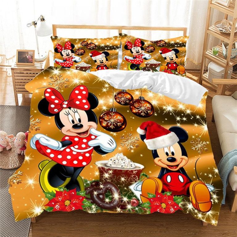 Frohe Weihnachten Disney Micky Maus und Minnie Maus 3 Bettwäsche